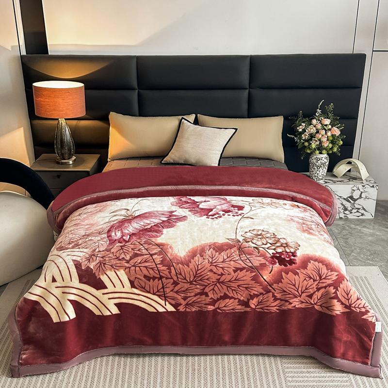 Double Layer Raschel Winter Blankets 150*200cm Soft Warm Faux Fur Mink Throw Thicken Fluffy Plush Weighted Blankets For Beds