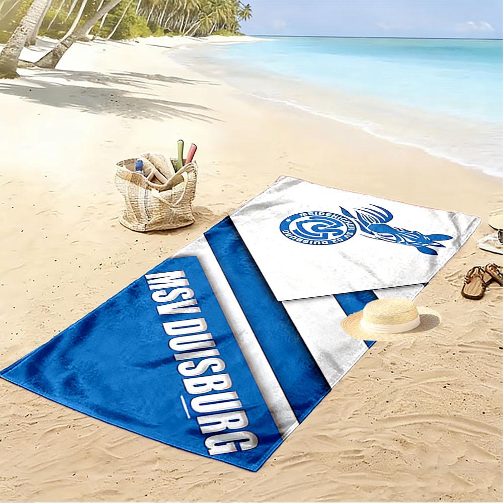 Beach Towel with MSV Duisburg German Club Badge, Quick Dry Lightweight, Ultra Soft Absorbent, for Vacation Pool Gift