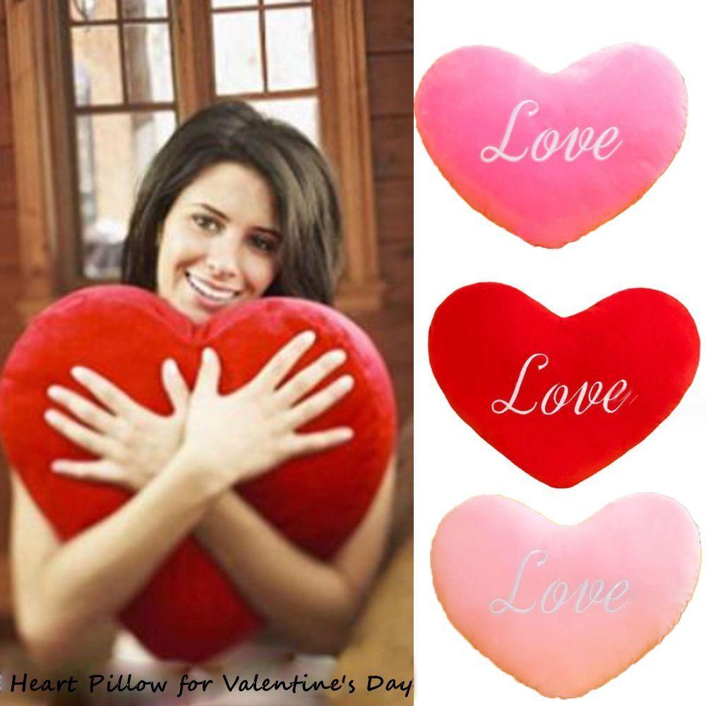 Heart Shape Heart Plush Pillow Valentines Day Stuffed Pillow New Soft Pillow