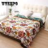 1pc Rustic Floral Bed Blanket, Multi-Purpose Towel Blanket Country Cottage Style, Soft Breathable Cotton, Versatile Coverlet For Sofa, Bed, Home Decor