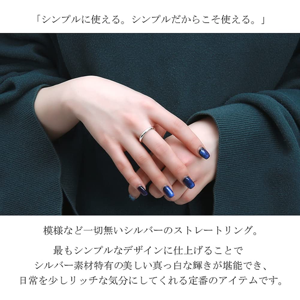 Кольцо из серебра 3 мм Простое Круглое Гладкое Размеры Серебряное Зеркало Идеально для мужчин и женщин [Синдзюку Кура] Кольцо, 5-21 (Размер 7), 925, Полированный, Узкий, Прямой,