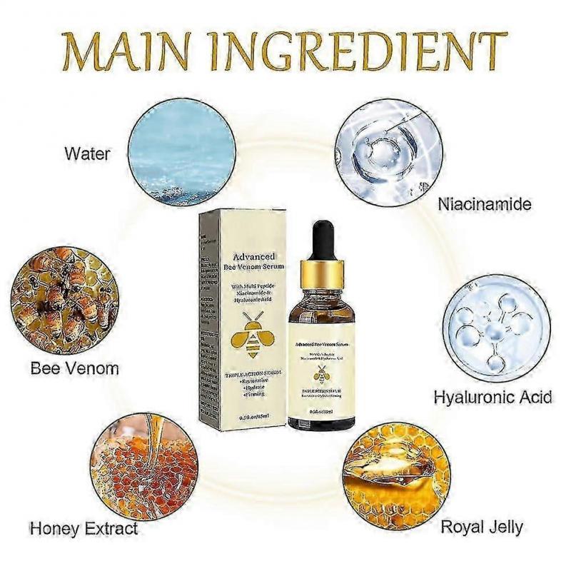 Advanced Bee Venom Serum For Face, Skin Plumping Anti-aging Facial Serum, Bee Venom Firming Essence Reduce Fine Lines