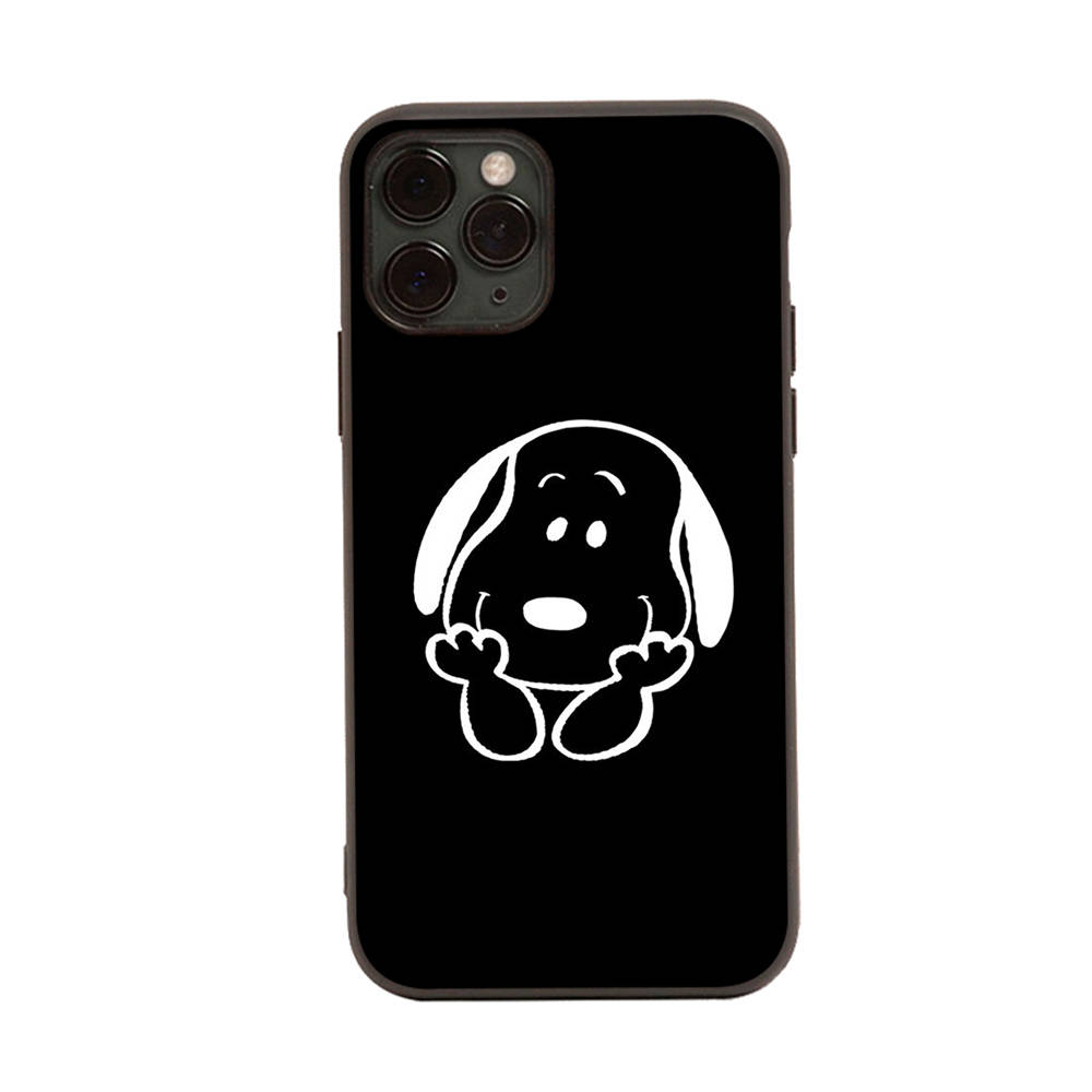 SM17 Snoopy Black Sofe Case for Samsung Note 20 Lite S24 Ultra S23 A03 A05 A06 A11 A71 A15 A16 A13 A24 A25 A33 A52 A53 A50 M55 M35 Plus