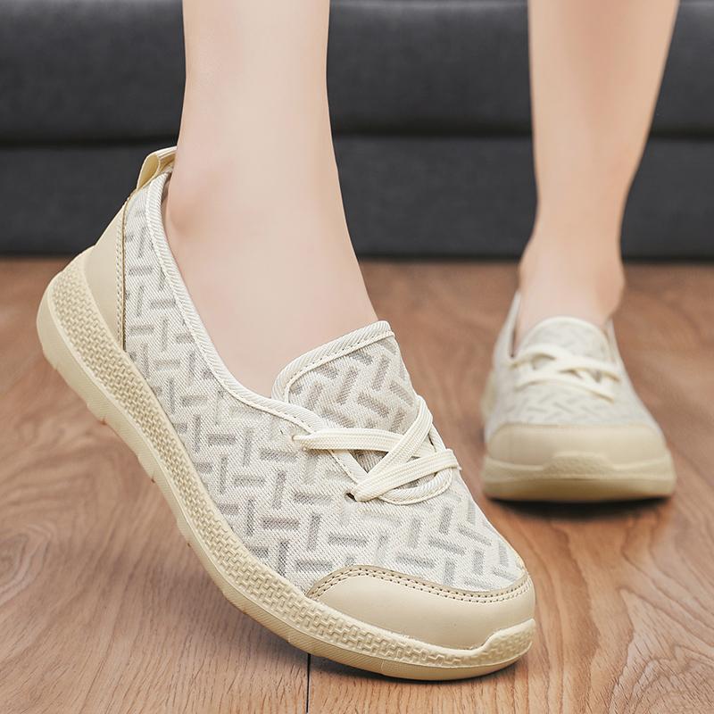 Fashion Women's New Plus Size Spring and Summer Casual Sports Shoes Breathable Light Comfortable Turbine-sole Walking Mother Shoes