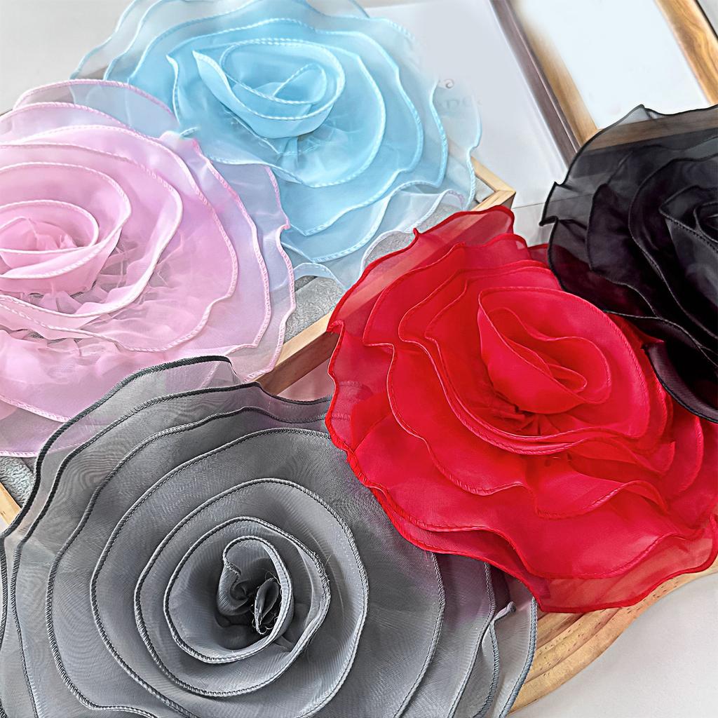 Large Rose Flower Brooches for Women Handmade Cloth Florals Lapel Pin Corsage Fashion Jewelry Badge Coat Accessories
