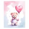 Miś Z Balonem Serduszkiem Miś Z Balonem Serduszkiem, 30X40 Cm, Bez Ramy, Płótno Premium Na Blejtramie