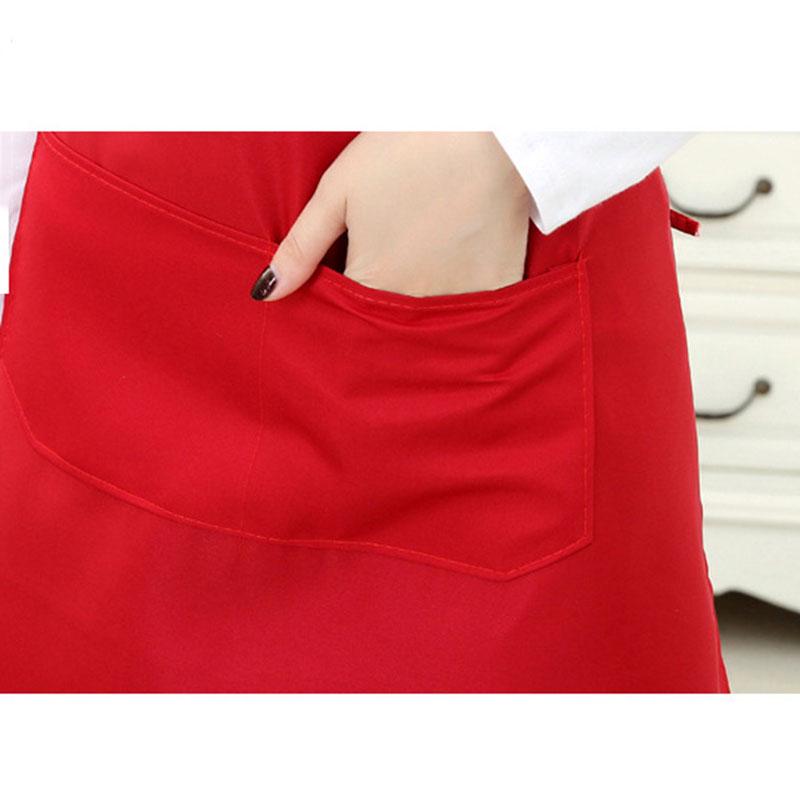 Pure Colors Plain Aprons For Chefs Cooking Bib Restaurant With Front Pocket New Hot Women Men 1PC Home Kitchen  Supply