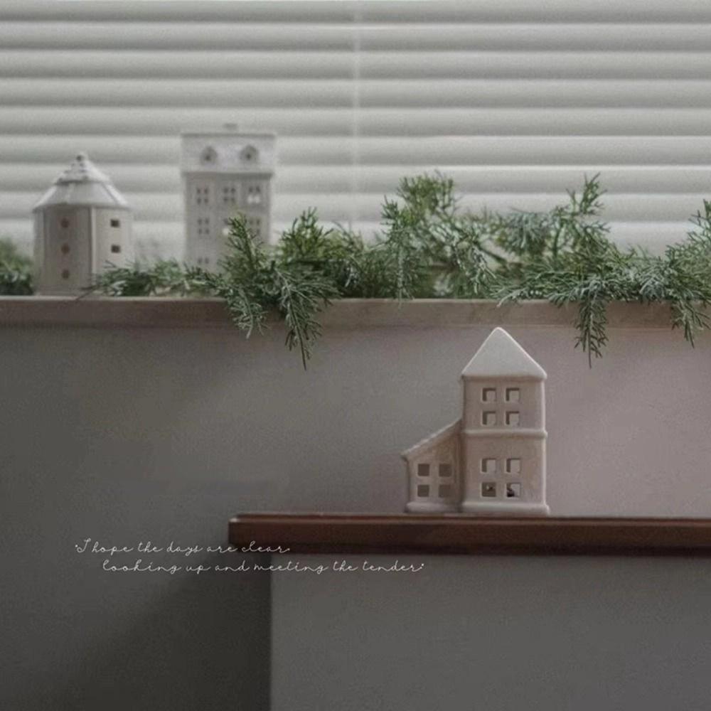 Ceramic Christmas Atmosphere Lights LED House-shaped Night Lamp Porcelain Lamp Ornament Sleep Aid