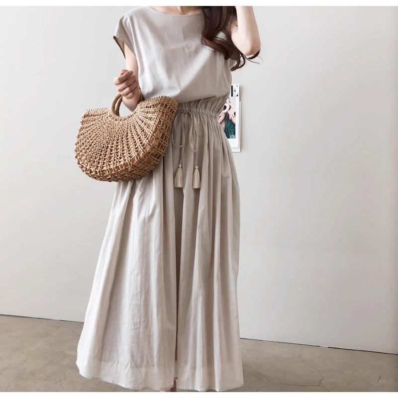 Большая юбка летнее платье свободного покроя из хлопка и льна большого размера