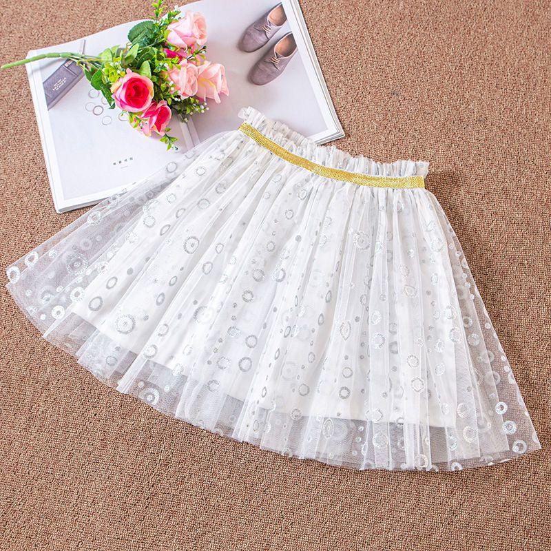 New Girls' Half Skirt Children's Fashion Performance Skirt Big Children's Mesh Skirt