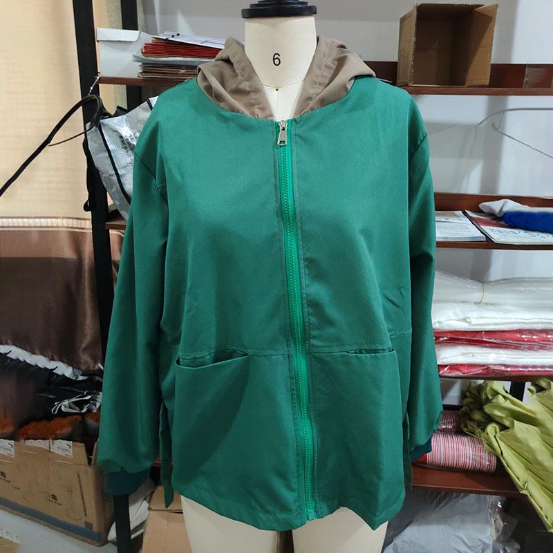 Women Hooded Jacket Thin Spring Autumn Loose Casual Pocket Long Sleeved Short Windbreaker Woman Zipper Up Coats Ladies