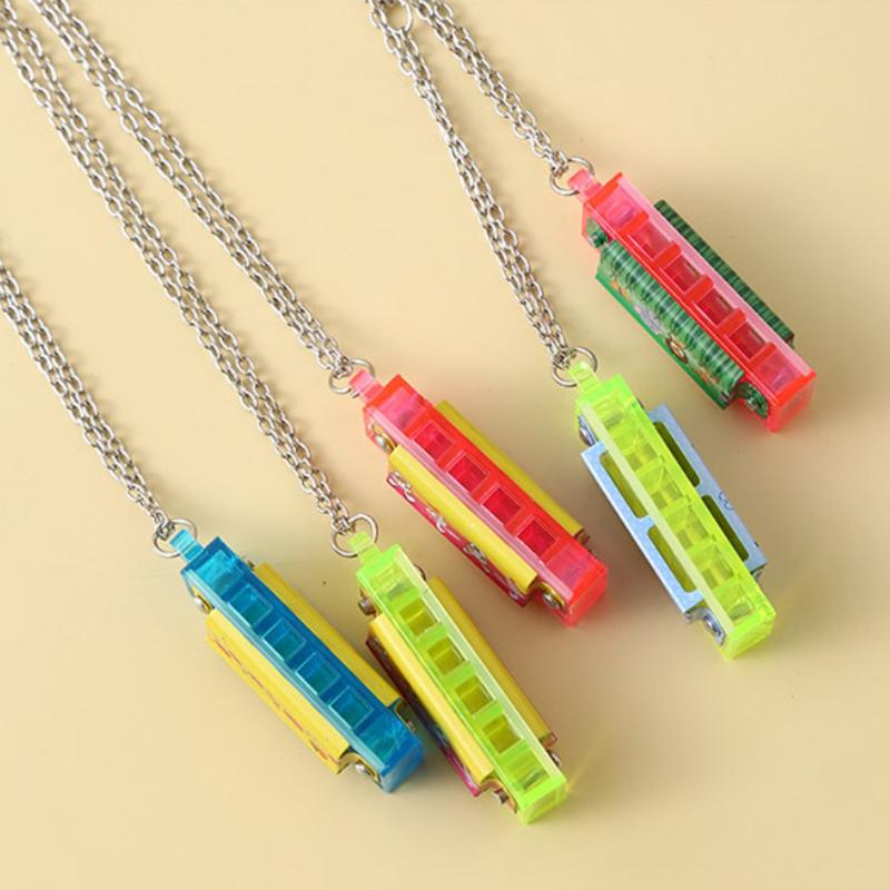 10/20 шт. Мультяшная мини-губная гармошка с ожерельем, музыкальные игрушки для детей, сувениры для дня рождения, наполнители для пиньяты, подарок на Рождество для мальчика/девочки