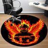 1pc Firefighter Phoenix Office Round Area Rug, Indoor Mat Suitable ForOffice, Under Office Chairs Bedroom Living Room Home Decor, Room Deco T037