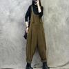 Retro Personality Overalls Women's Autumn Loose and Thin Solid Color All-match Casual Trousers