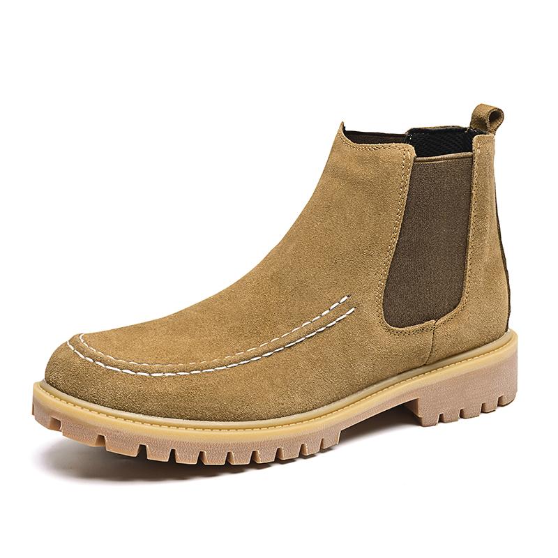 Мужские ботинки челси из натуральной замши в британском стиле, высокие деловые туфли, модные теплые зимние мужские мотоциклетные ботинки