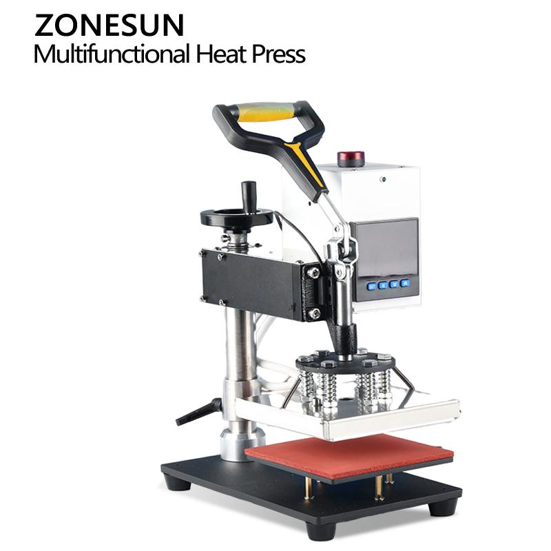 ZONESUN Цифровой многофункциональный термопресс, инструмент для штамповки 15x15 см для футболок, коврики для мыши, стельки, кожаные Pyrogra ZS-90ZY