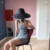 French retro elegant dome basin straw top hat women's spring and summer sun protection sunshade concave beach straw hat
