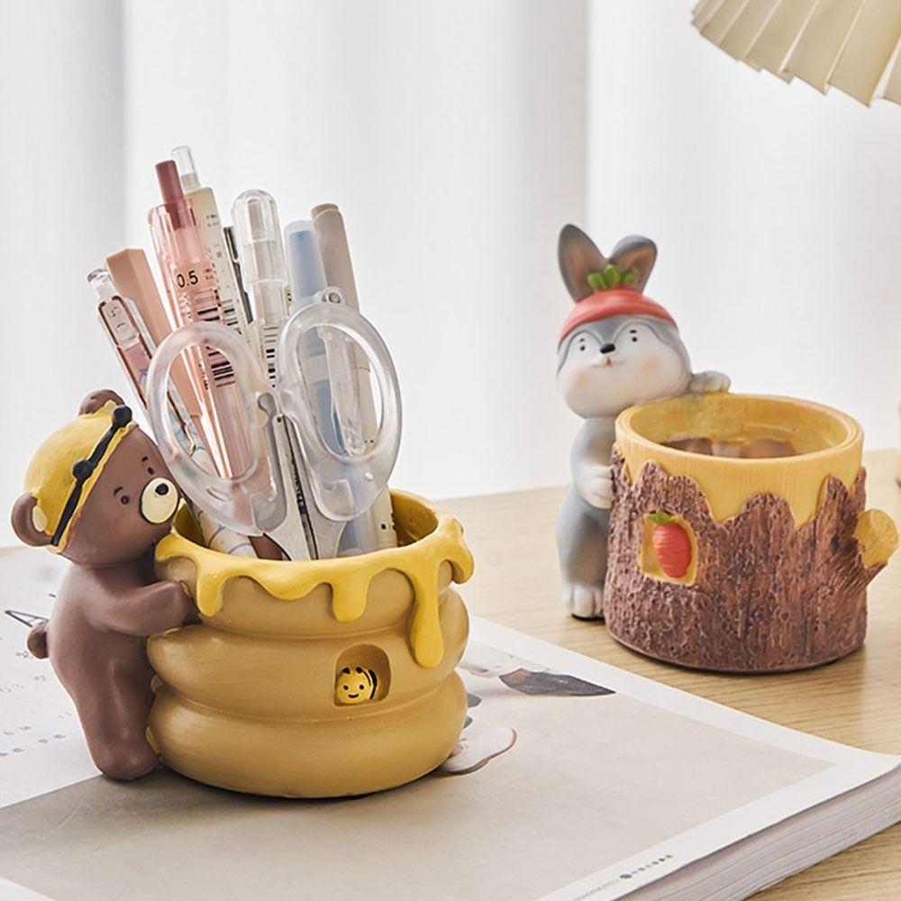 Gardening Room Decor Cartoon Animal Ornaments Pencil Stand Container School Office Supplies