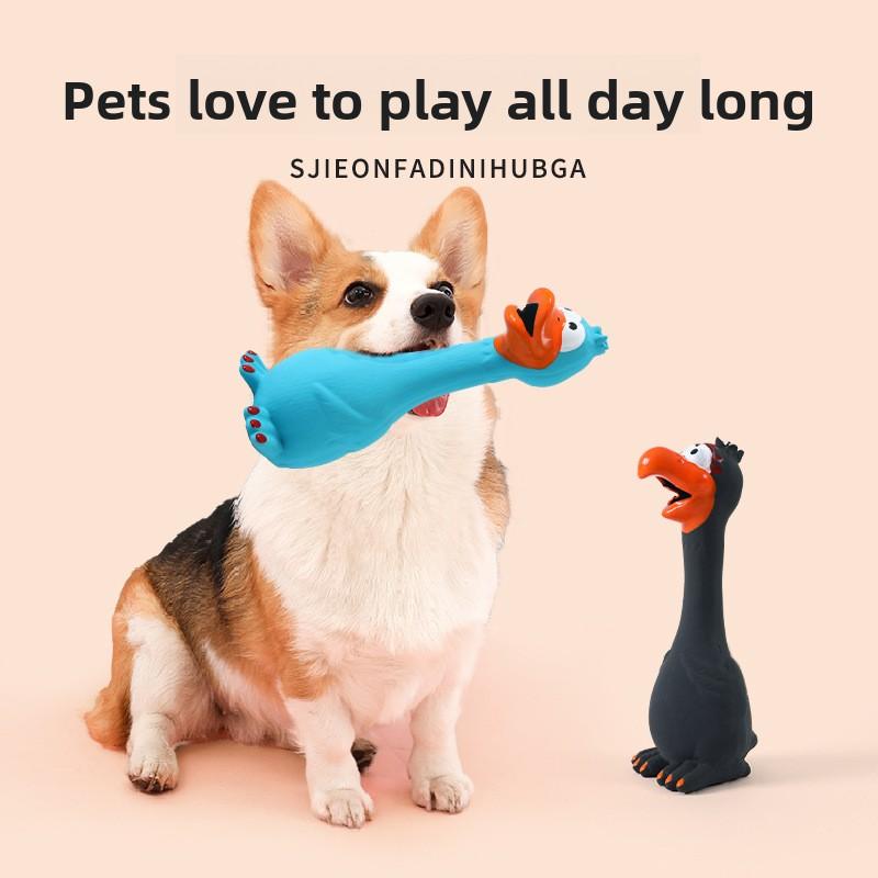 Пищащая латексная кричащая курица, прочные латексные игрушки для прорезывания зубов, вентилируемая курица, товары для домашних животных