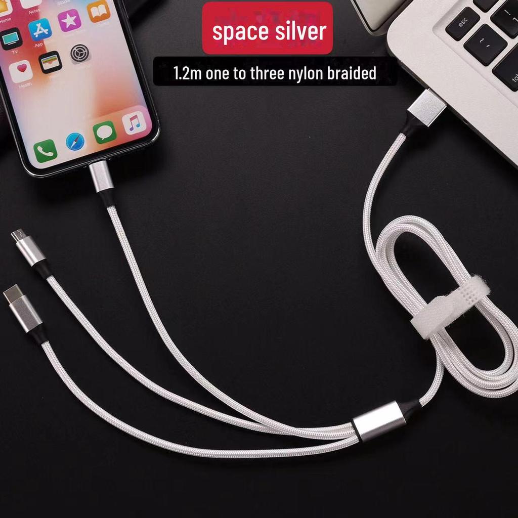Плетеный нейлоновый кабель передачи данных 3-в-1 для быстрой зарядки, небольшой подарок