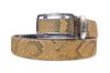 Pelgio Python Leather Belt with Auto Brown Stopper,