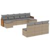 VidaXL Salon de Jardin avec Coussins 10 pcs, Canapés de Terrasse, Ensemble de Meubles de Patio, Mobilier d'Extérieur, Beige 3228068