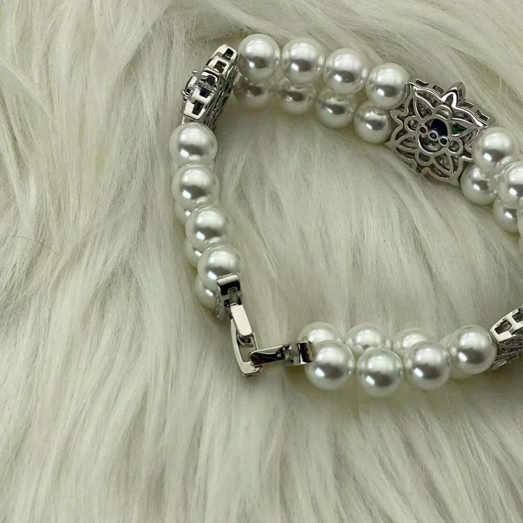Браслет с аквамарином и жемчугом - Элегантный нишевый дизайн для женщин, Идеальный подарок на день рождения для лучшей подруги