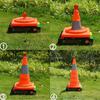 Retractable Reflective Road Cone with LED Light - Foldable & Portable Car Warning Sign
