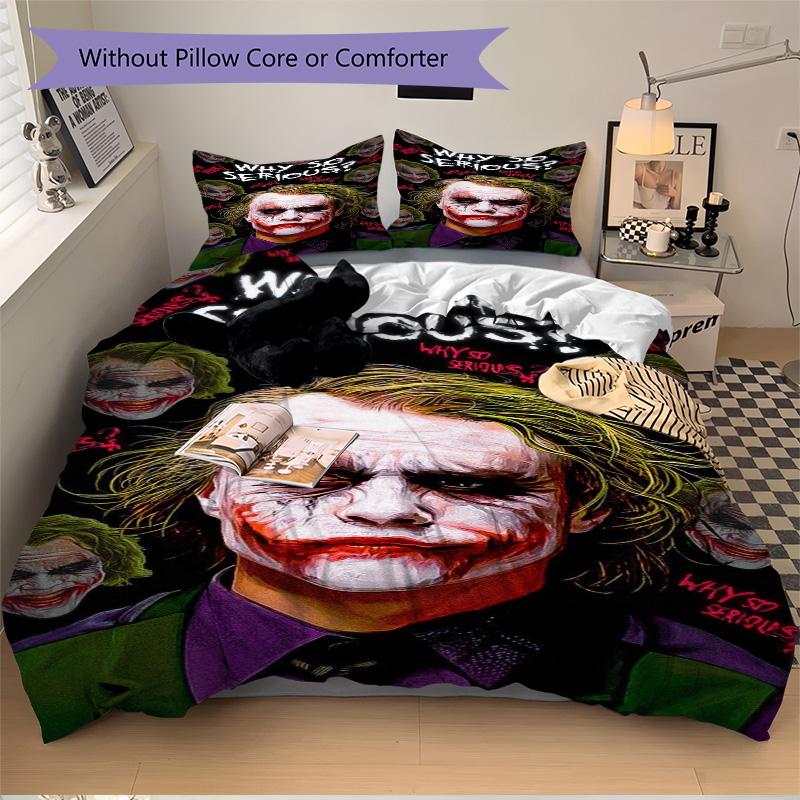 Joker'S Expression Print 3Pcs Bedding Setduvet Cover With 2 Bedropillowcase Home Birthday Gift