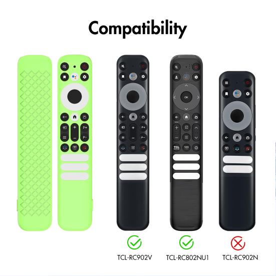 Silicone Remote Case Anti-Slip Protective Controller Sleeve 360 Degree Protection Shockproof Remote Control Case for TCL RC902V/802NU1