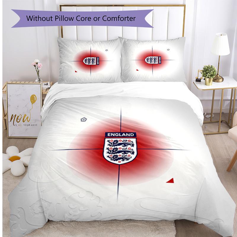 England Football Printed Bedding 3 Piece Set Cozy Breathable Bed Cover Set as Housewarming Holiday Gift