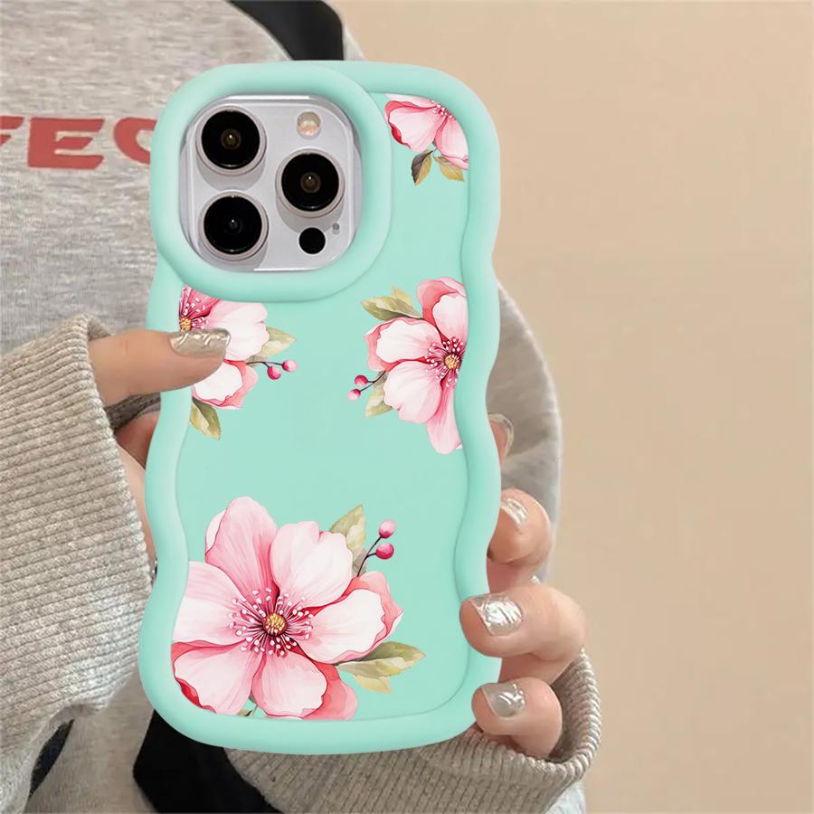 Розовый Цветок Мягкий Чехол для Телефона для iPhone 17 Air 12 13 11 14 XR 15 Plus 16 Pro Max 8