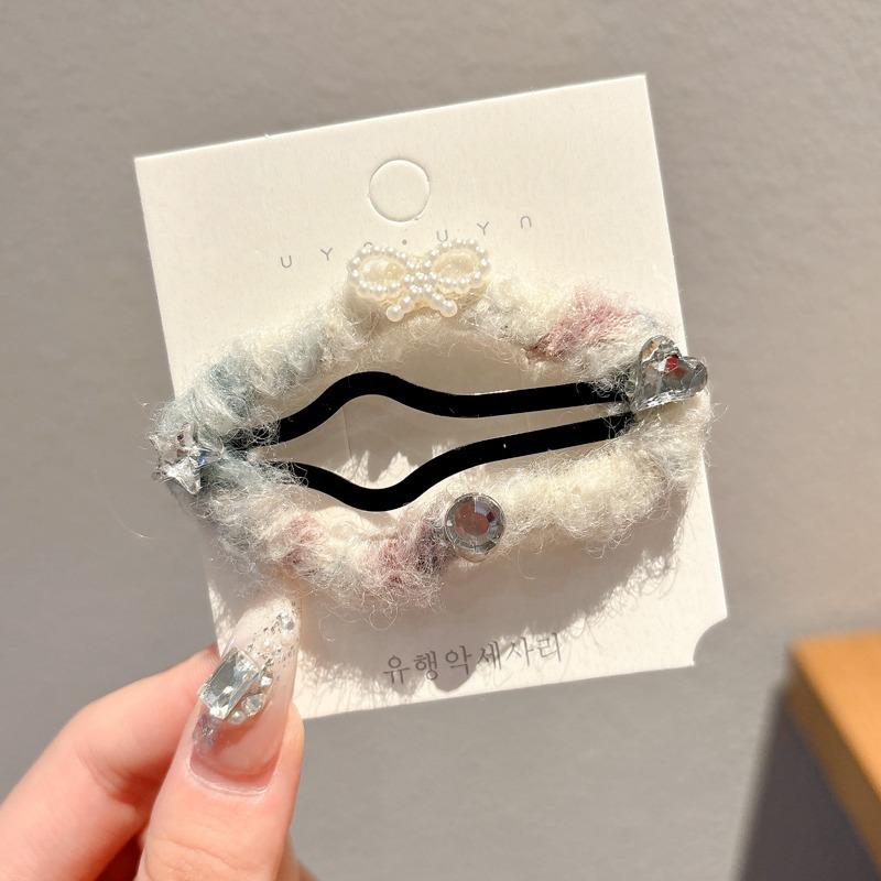 Осенне-зимняя заколка для волос «Кофе»: Женские бесшовные клипсы-уточки, BB и для челки