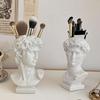 Creative Statue Of David Shape Brush Pot Desktop Ornaments Storage Box Household Makeup Brushes Organizer
