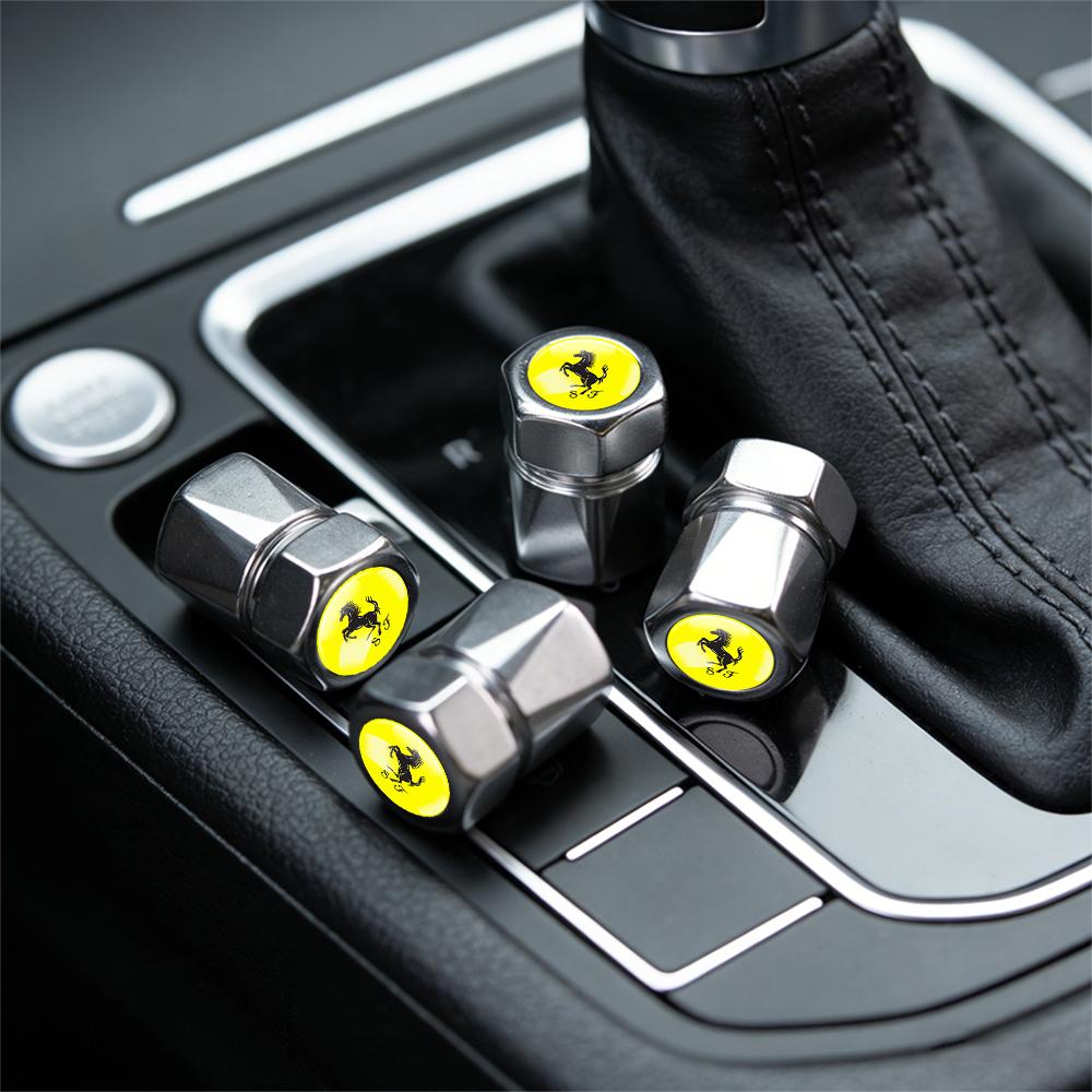 3D Styling Car Valve Caps Wheel Tires Air Tyre Stem Protective Cover For Ferrari 458 488 599 612 F12 458 458ltalia Accessories JG4