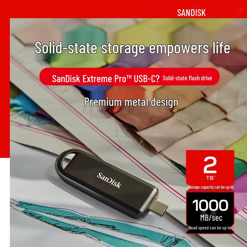 SanDisk CZ890 2TB USB 3.2 Type-C Solid State Flash Drive