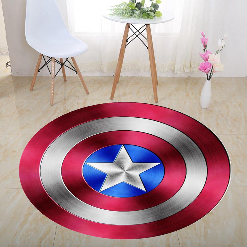 3D Illusion Halloween Black & White Round Carpet for Bedroom & Living Room