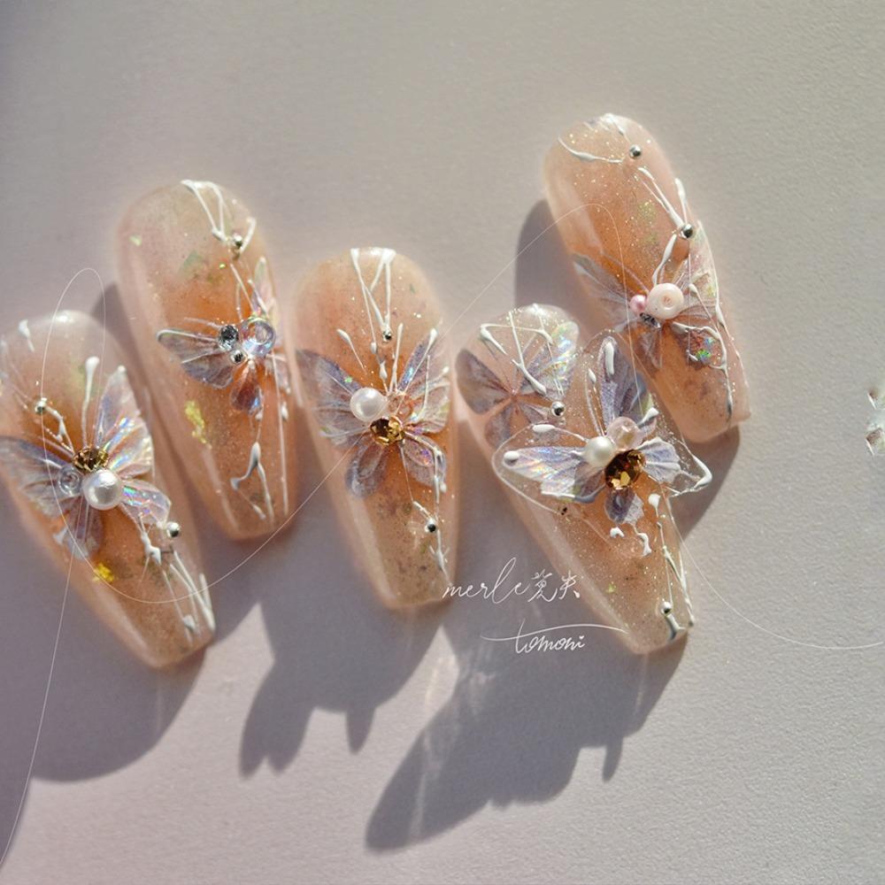 5D бабочка наклейка для ногтей самоклеящиеся наклейки для ногтей наклейки для женщин и девочек