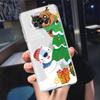 Case For Xiaomi Mi Poco X3 NFC 11 Lite M3 10T 9T 12 Redmi Note 10 9 9S 8 8T 7 Soft Clear Phone Cover Snowman Christmas