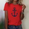 Summer Fashion Women's T-Shirt 3d Anchor Pattern Printed Casual Round Neck Short Sleeve T-Shirts & Blouse Summer For Lady