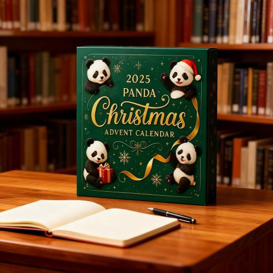 Panda Christmas Advent Calendar 2025 24 Days Countdown Box Unique Panda Figurines Festive Decor for Tree & Animal Lovers