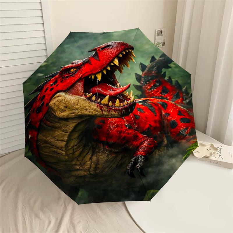 1PC Dinosaur Prehistoric Umbrella-8-Rib Reinforced, Automatic Open, Lightweight & Durable, Fashion Accessory for Outdoor-D321