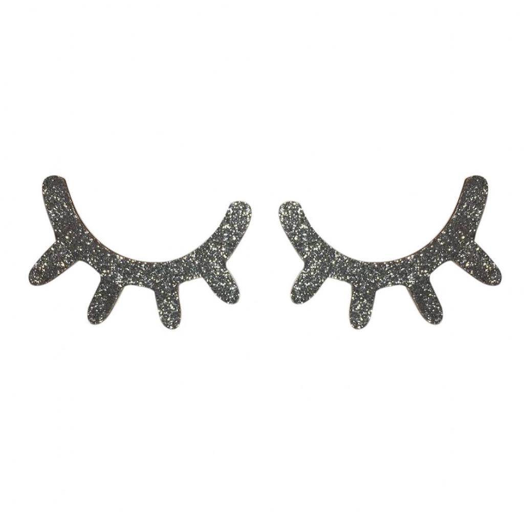 Childrenswear 2Pcs Wooden Eyelashes DIY Kids Bedroom Living Room Decal Wall Sticker Decoration