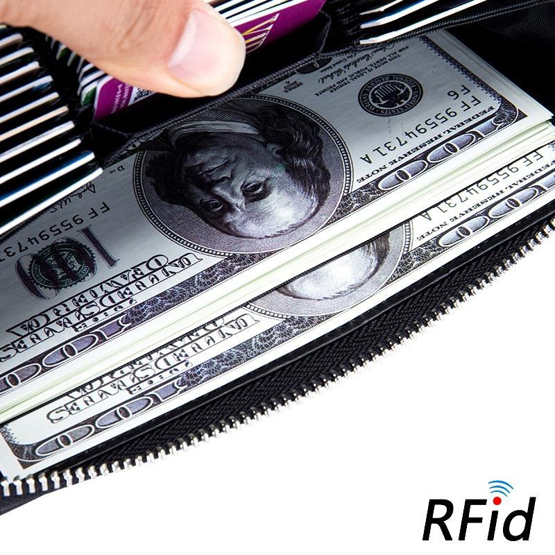 Кожаная органайзер-кошелек Длинный кошелек Сумка для паспорта RFID многокарточный многофункциональный мужской и женский сумка для визиток большой вместимости