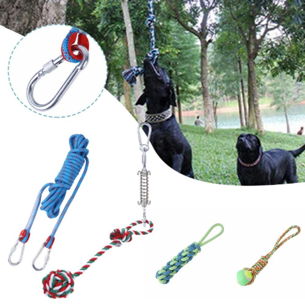 5M Dog Spring Pole Toys Cotton Rope Dog Chew Toy Pet Accessories Dog Teething Toy for Dogs Puppy