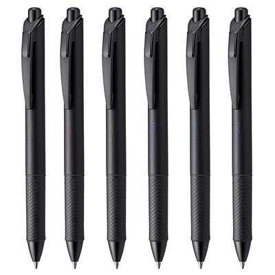 Шариковая ручка Pentel Гелевые чернила Energel Нажимной тип Лимитированные черные цвета Черный корпус Набор из 6 цветов 0,7 мм BL77A-6