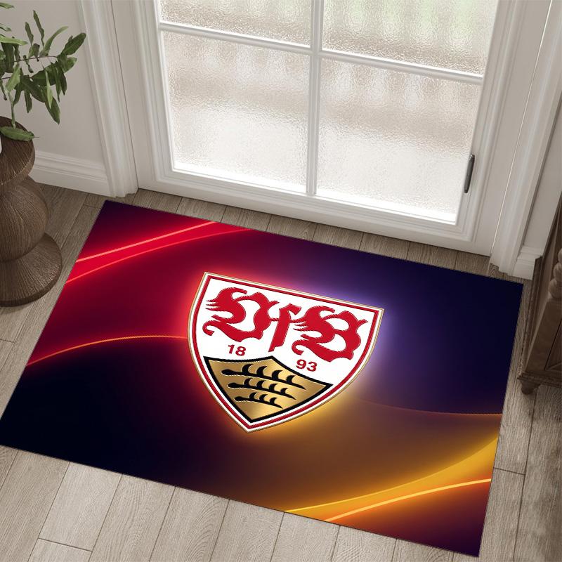 Футбольный дизайн VfB Stuttgart Хрустальный бархатный ковер Уютный Не?Нескользящий ковер с принтом для спальни, гостиной, прихожей