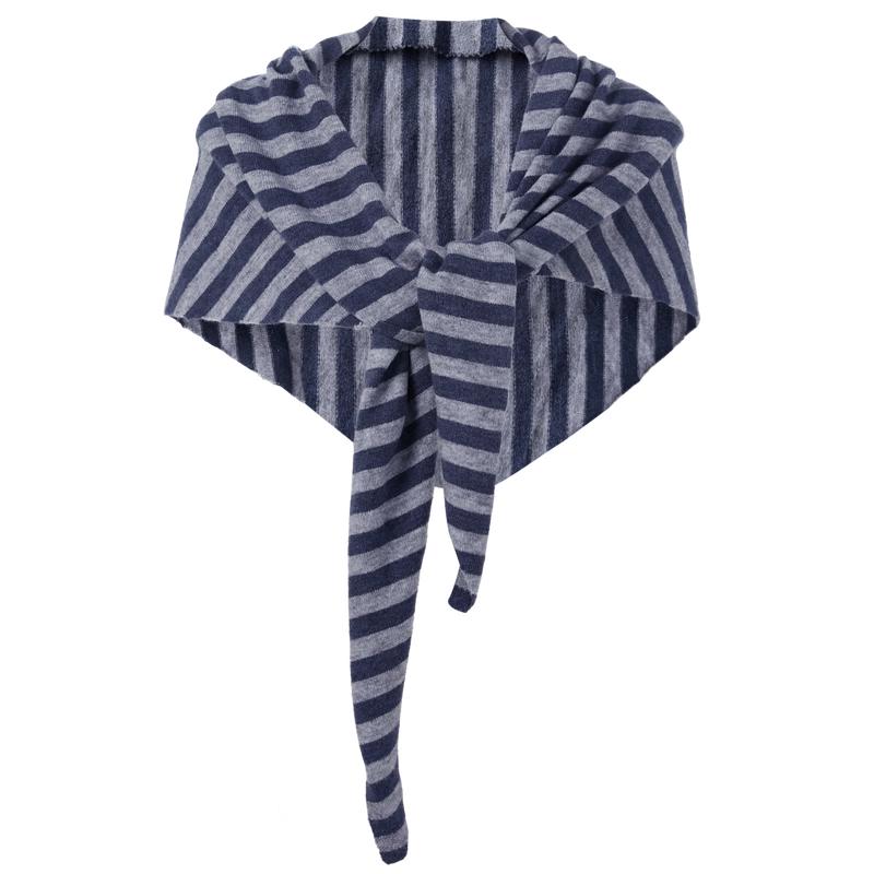 Women's Wool Blend Retro Striped Knitted Shawl