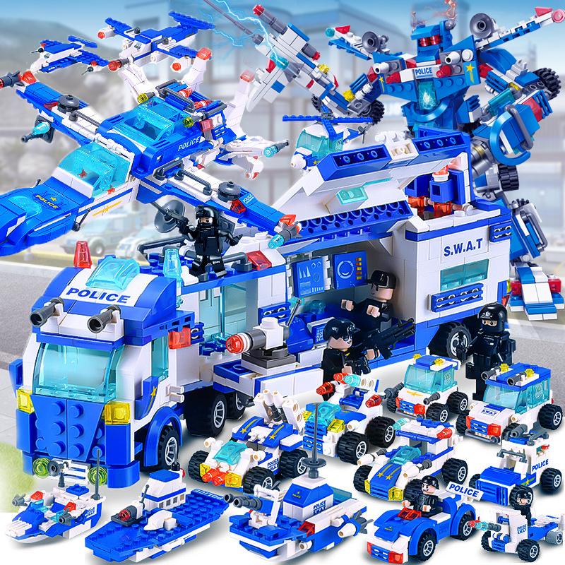 LELE Строительные блоки 700 шт. SWAT Block Toy Детские развивающие полицейские игрушки для мальчиков Кирпичи