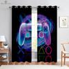 E-Sports Room Curtains Cool Game Handle Printed Curtains Dark Cool Rod Pocket Game Room Living Room Decoration Can Be Customized